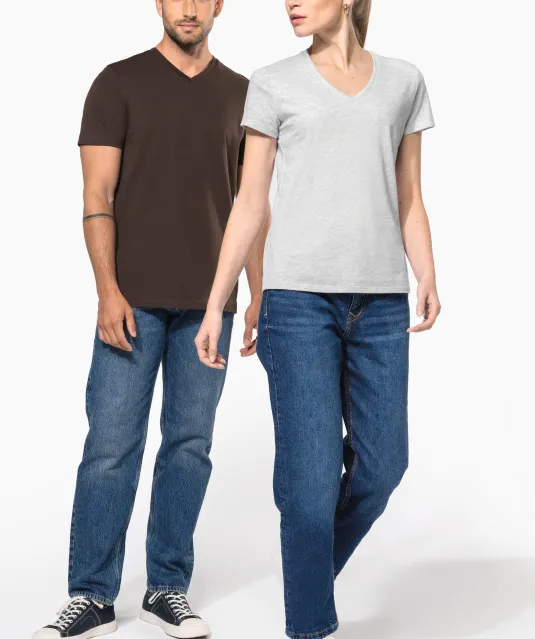K357 - T-shirt V-hals korte mouwen White