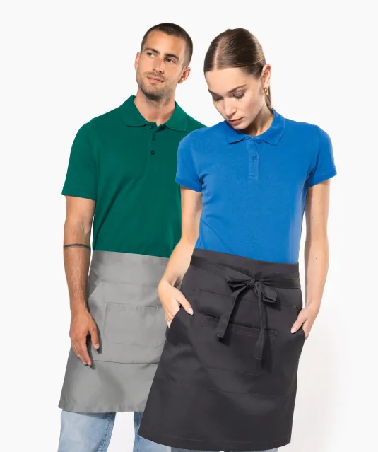 K899 - Polykatoen halflang schort Beige