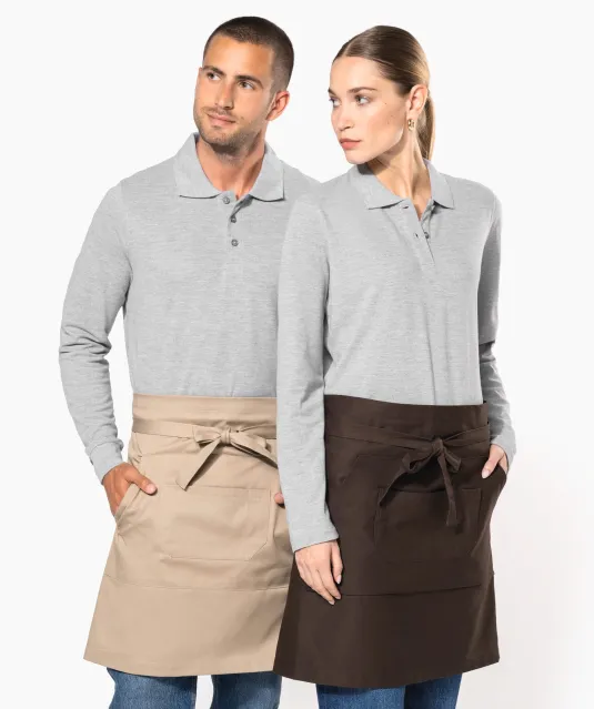 K898 - Katoenen halflang schort Beige