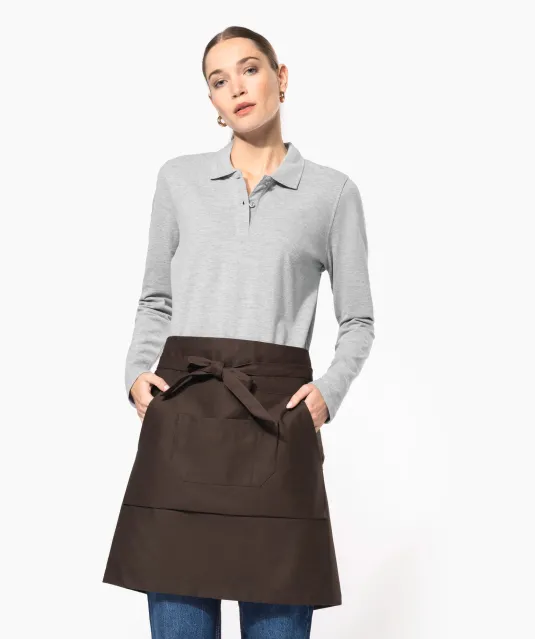 K898 - Katoenen halflang schort Beige