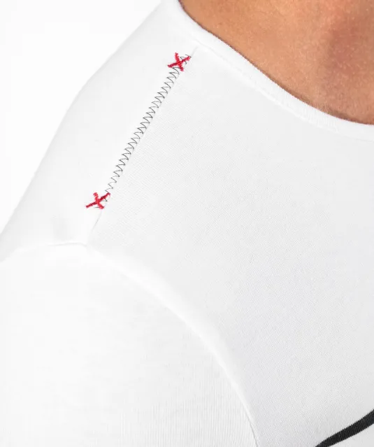 K366 - Gestreept heren-t-shirt lange mouwen White / Navy Stripes