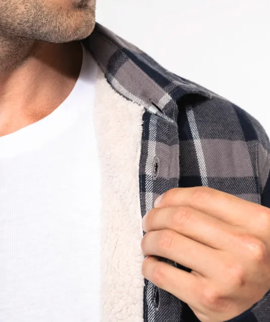 K579 - Geruit overshirt met sherpavoering Red / Navy checked