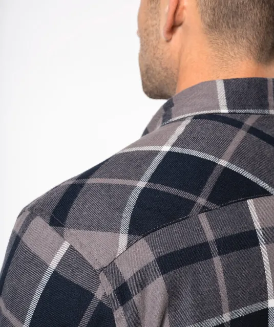 K579 - Geruit overshirt met sherpavoering Red / Navy checked