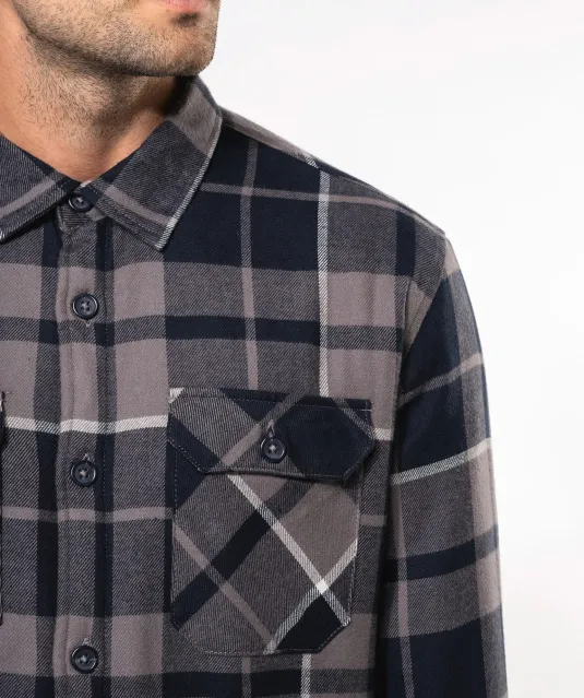 K579 - Geruit overshirt met sherpavoering Red / Navy checked
