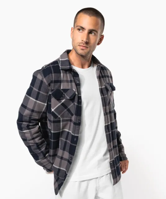 K579 - Geruit overshirt met sherpavoering Red / Navy checked