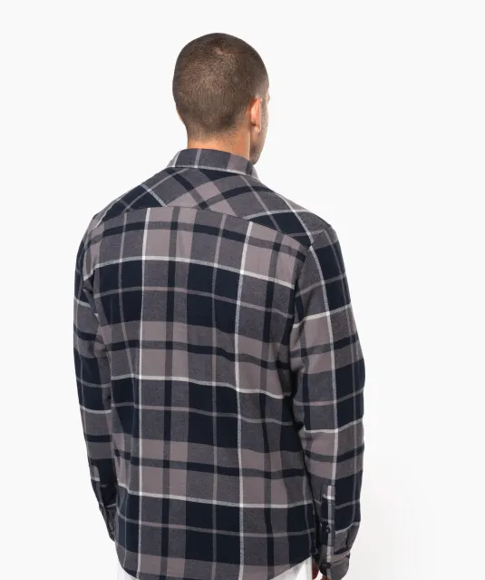 K579 - Geruit overshirt met sherpavoering Red / Navy checked