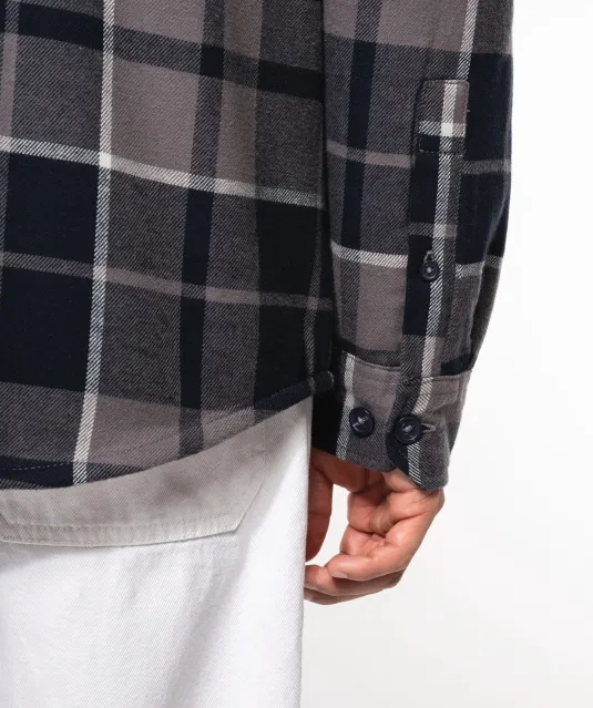 K579 - Geruit overshirt met sherpavoering Red / Navy checked