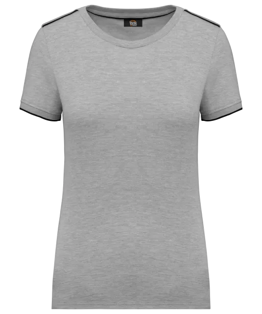 WK3021 - Dames-T-shirt Day To Day korte mouwen Oxford Grey / Black