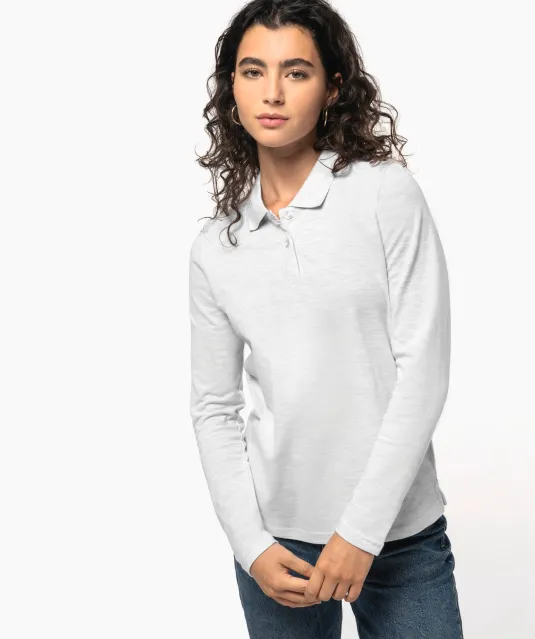 K244 - Damespolo lange mouwen White