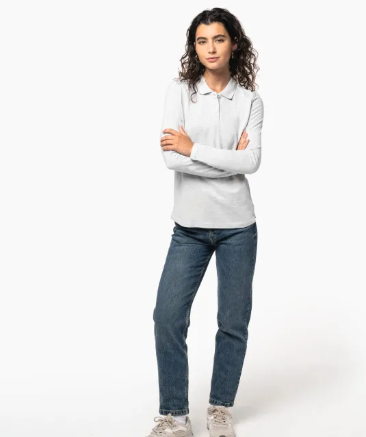 K244 - Damespolo lange mouwen White