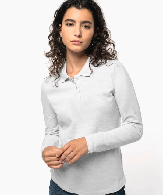 K244 - Damespolo lange mouwen Red