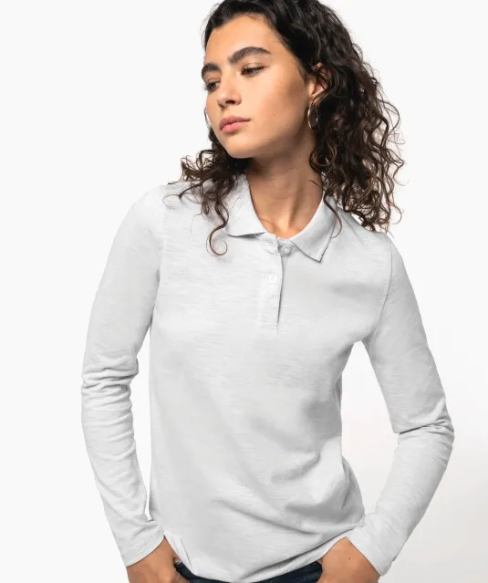 K244 - Damespolo lange mouwen White