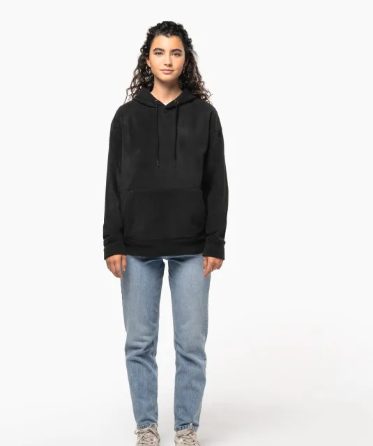 K949 - Oversized uniseks sweater met capuchon van gerecycled fleece Black