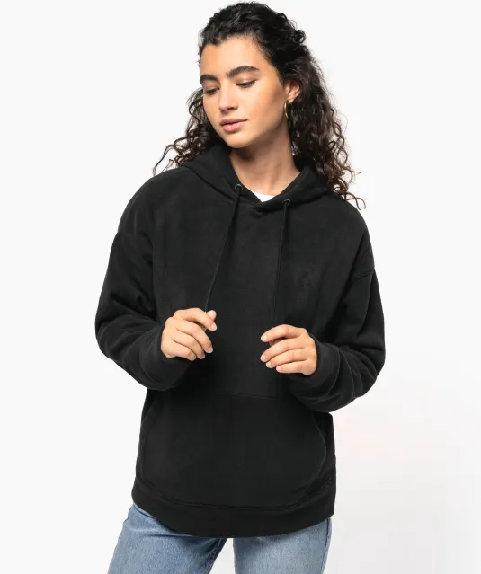 K949 - Oversized uniseks sweater met capuchon van gerecycled fleece Black