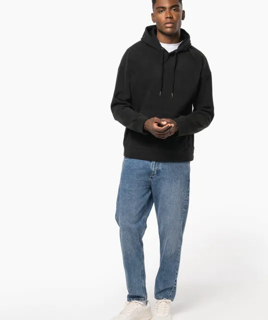 K949 - Oversized uniseks sweater met capuchon van gerecycled fleece Black