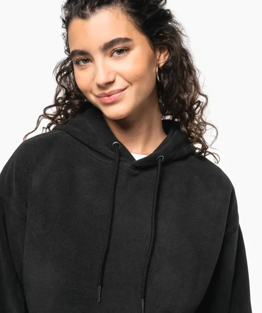 K949 - Oversized uniseks sweater met capuchon van gerecycled fleece Black