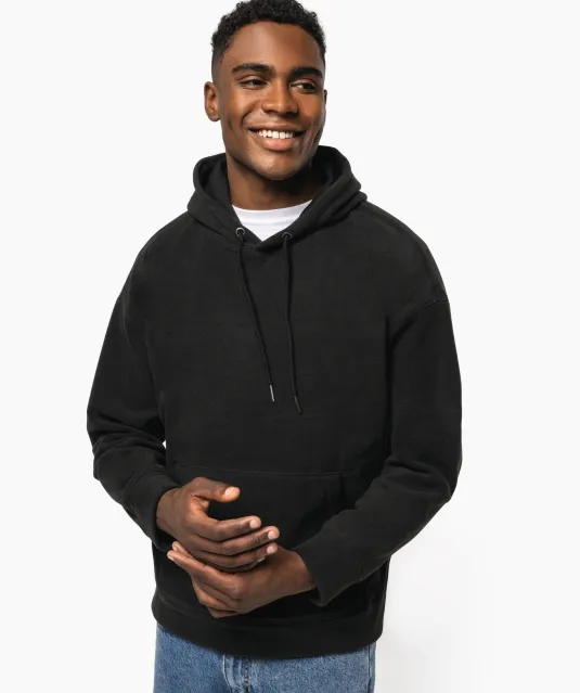 K949 - Oversized uniseks sweater met capuchon van gerecycled fleece Black