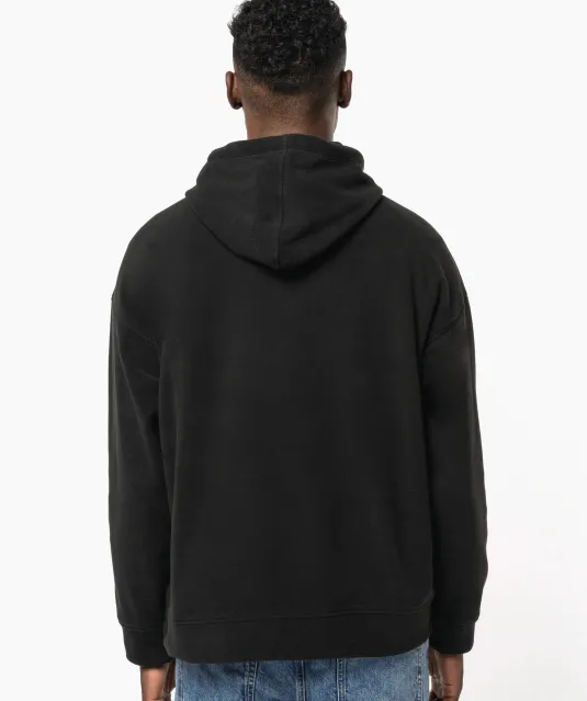 K949 - Oversized uniseks sweater met capuchon van gerecycled fleece Black