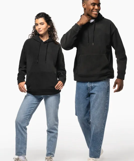 K949 - Oversized uniseks sweater met capuchon van gerecycled fleece Black