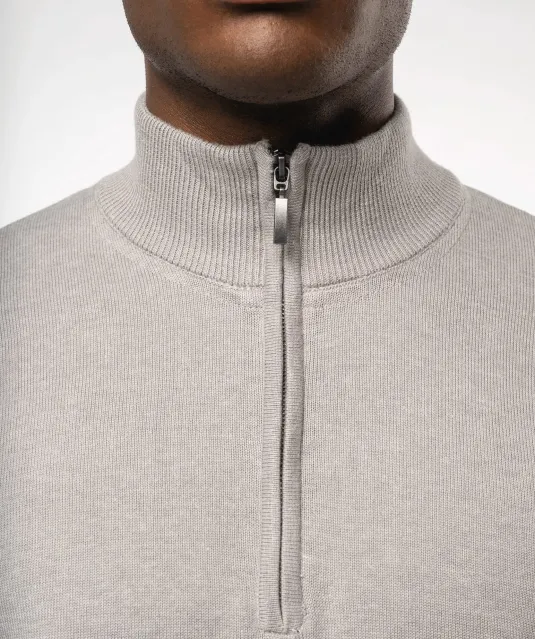 K970 - Heren pullover met ritskraag Black