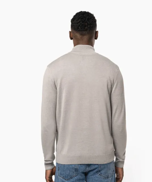K970 - Heren pullover met ritskraag Black