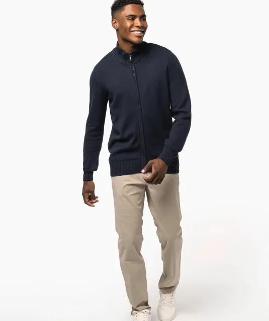 K971 - Heren cardigan met rits Black