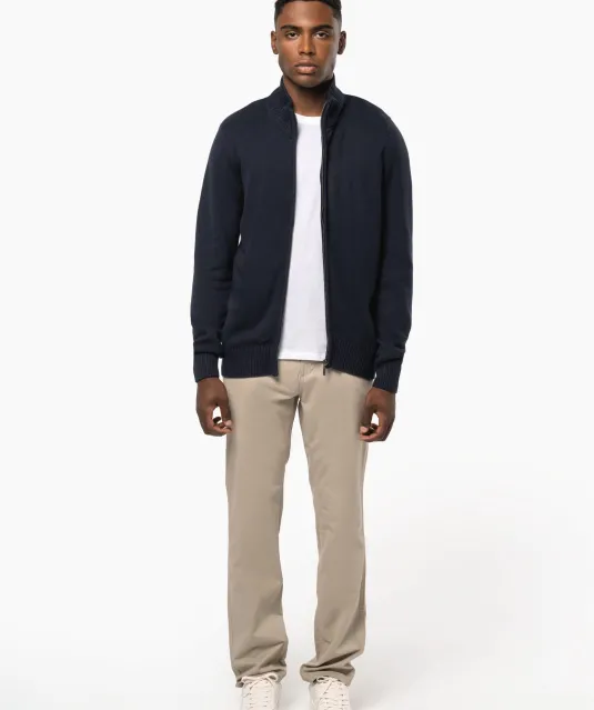 K971 - Heren cardigan met rits Black