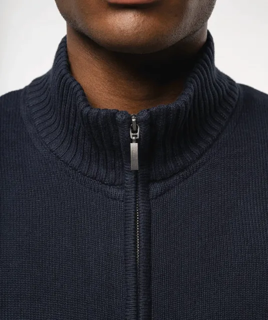 K971 - Heren cardigan met rits Black