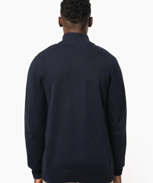 K971 - Heren cardigan met rits Black