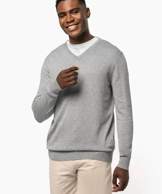 K980 - Ecologische herentrui met V-hals Black