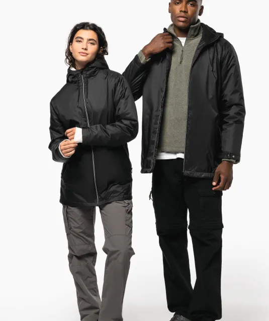 K6153 - Uniseks fleecejas met gevoerde capuchon Black