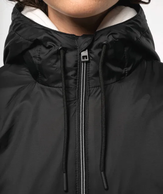 K6153 - Uniseks fleecejas met gevoerde capuchon Black