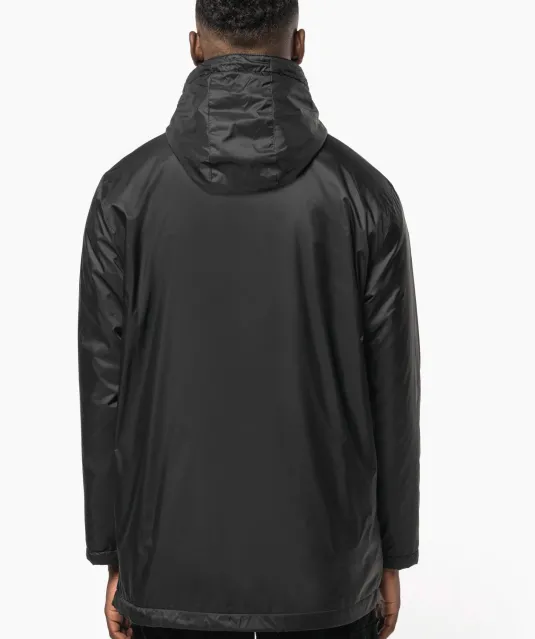 K6153 - Uniseks fleecejas met gevoerde capuchon Black