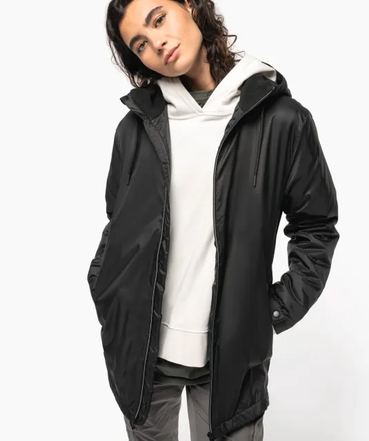 K6153 - Uniseks fleecejas met gevoerde capuchon Black