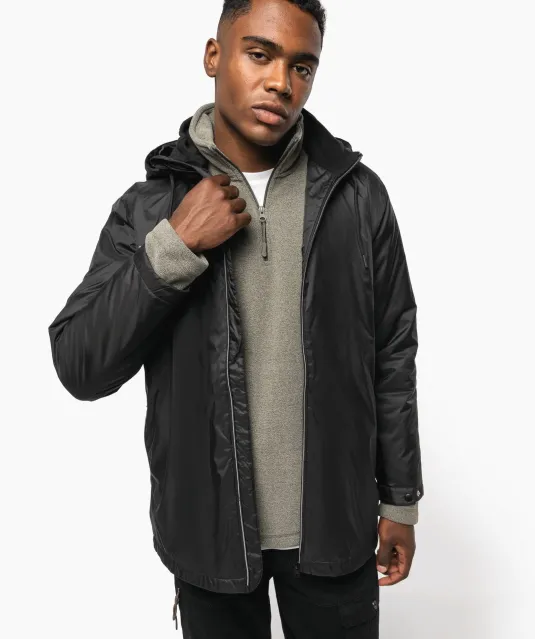 K6153 - Uniseks fleecejas met gevoerde capuchon Black