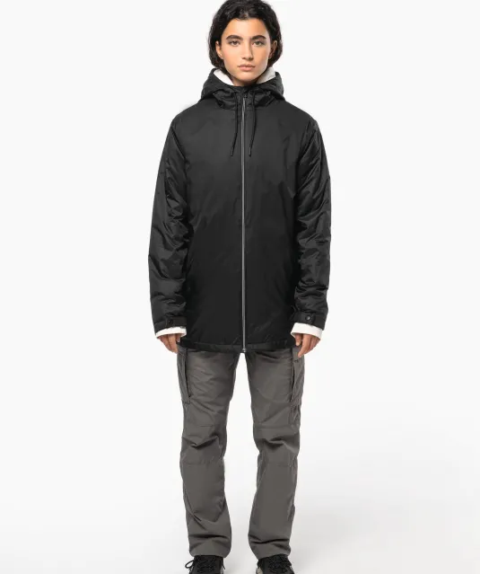 K6153 - Uniseks fleecejas met gevoerde capuchon Black