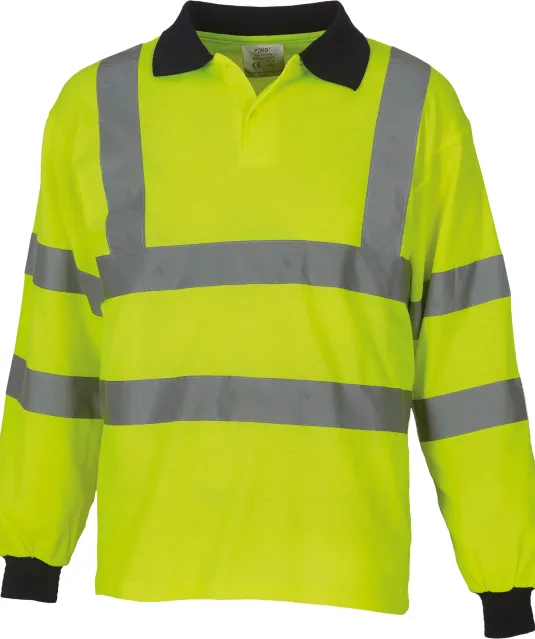 YHVJ310 - High Visibility polo lange mouwen Hi Vis Yellow
