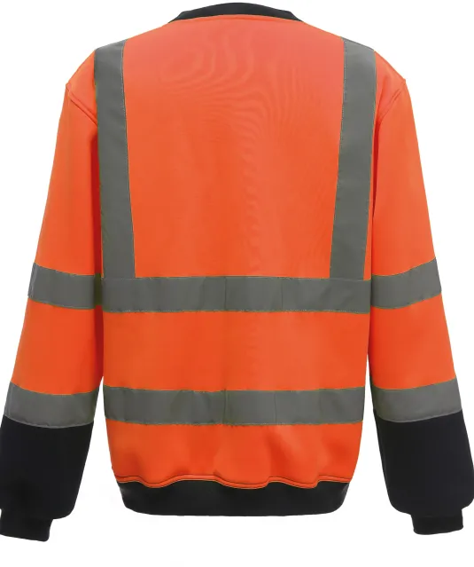YHVJ510 - Veiligheids Sweater Hi Vis Orange / Navy