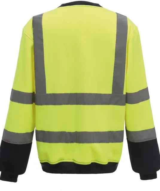 YHVJ510 - Veiligheids Sweater Hi Vis Yellow / Navy