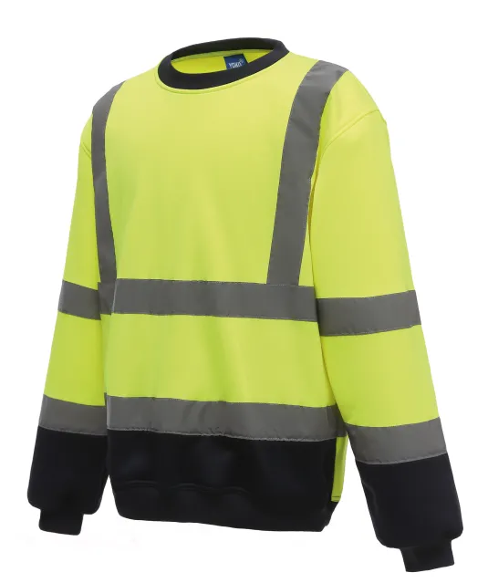 YHVJ510 - Veiligheids Sweater Hi Vis Yellow / Navy