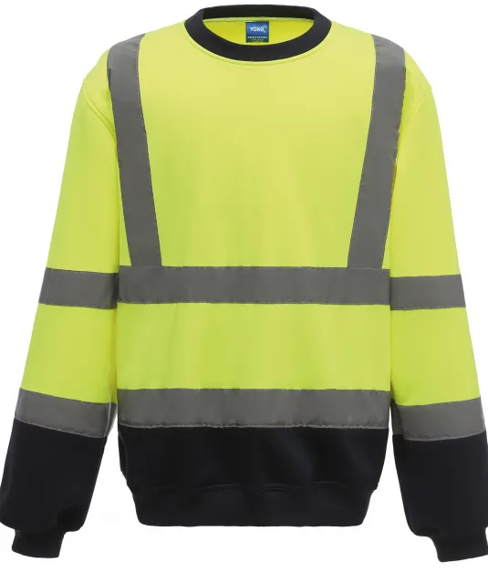 YHVJ510 - Veiligheids Sweater Hi Vis Yellow / Navy