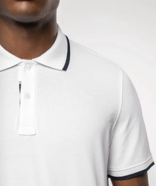 K245 - Polo korte mouwen Light Turquoise / White / Navy