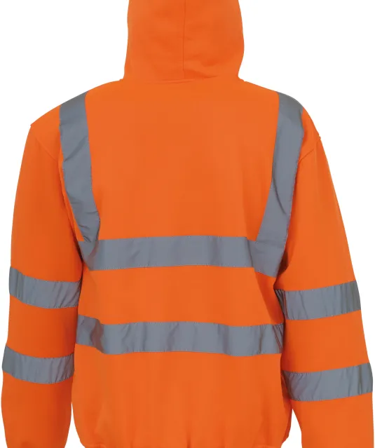 YHVK07 - Veiligheidssweatervest met capuchon Hi Vis Orange