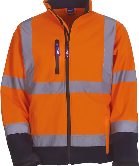 YHVK09 - Softshell veiligheidsjas Hi Vis Orange / Navy