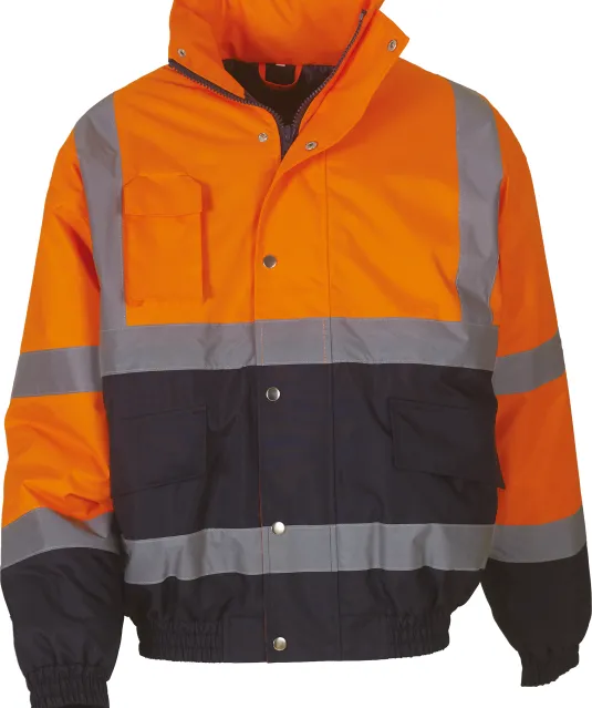 YHVP218 - 2-kleurig veiligheids bomberjack Hi Vis Orange / Navy