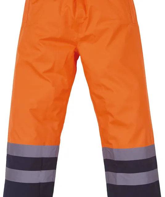 YHVS46 - Hi vis waterdichte overbroek Hi Vis Orange / Navy
