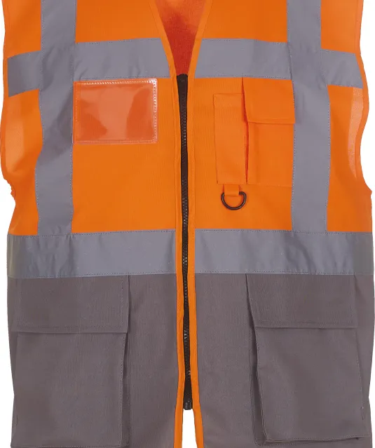 YHVW801 - Multifunctioneel veiligheidshesje Hi Vis Orange / Grey
