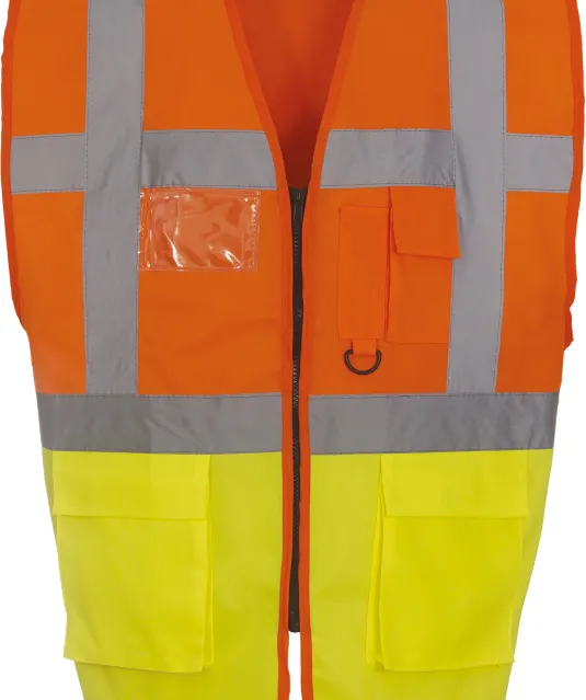 YHVW801 - Multifunctioneel veiligheidshesje Hi Vis Orange / Hi Vis Yellow