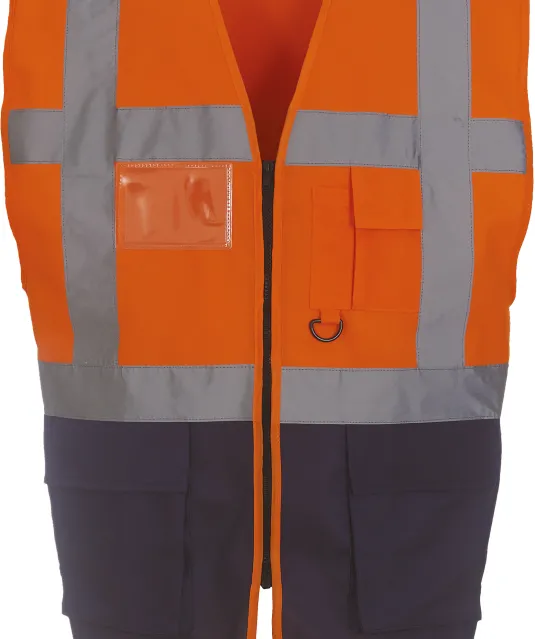 YHVW801 - Multifunctioneel veiligheidshesje Hi Vis Orange / Navy
