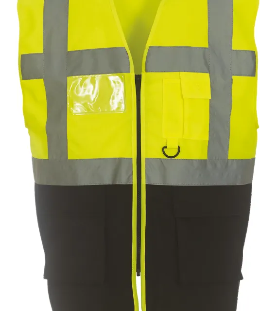 YHVW801 - Multifunctioneel veiligheidshesje Hi Vis Yellow / Black